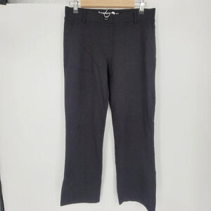 Betabrand black straight leg short Petit comfy pull on career pants size Medium